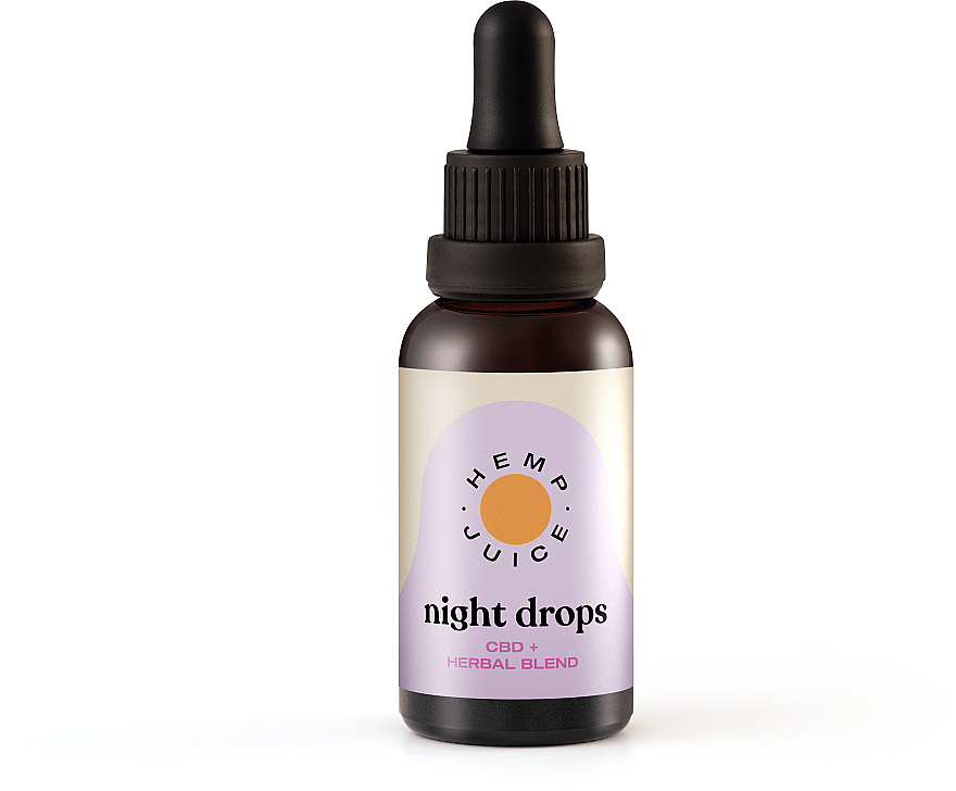 Suplement diety z olejem konopnym Night Drops CBD 900 Mg + Herbal Blend - Hemp Juice  — Zdjęcie N1