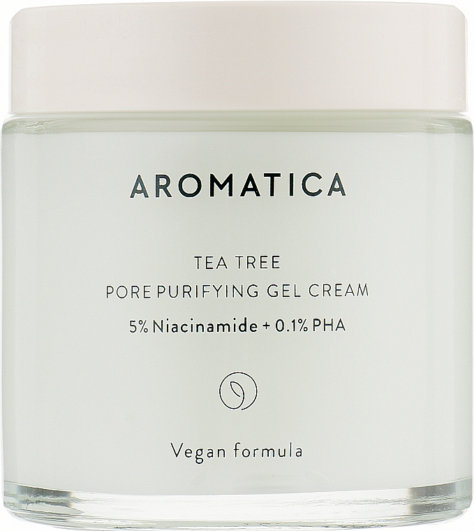 Aromatica Tea Tree Pore Purifying Gel Cream - Lekki żel-krem na bazie  drzewa herbacianego i kwasów dla skóry tłustej