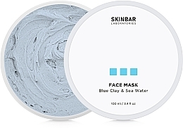 Kojąca maseczka do twarzy z błękitną glinką i wodą morską - SKINBAR Blue Clay & Sea Water Face Mask — Zdjęcie N2