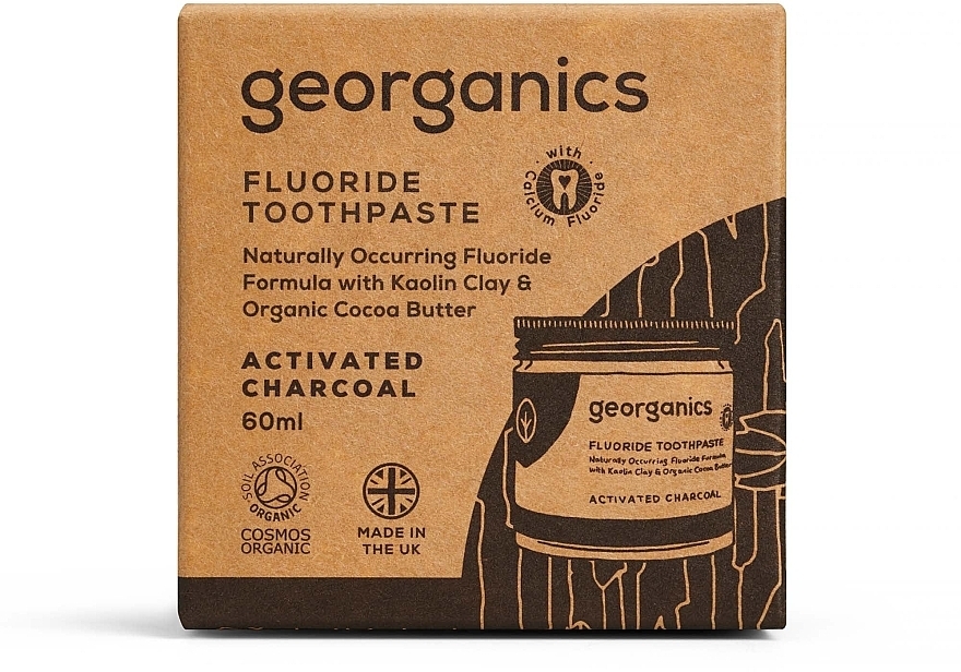 Naturalna pasta do zębów z fluorem - Georganics Activated Charcoal Fluoride Toothpaste — Zdjęcie N4
