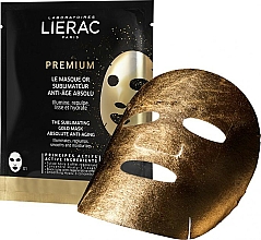 Kup Rozświetlająca maska w płachcie do twarzy z maliną i witaminą C - Lierac Premium The Sublimating Gold Mask