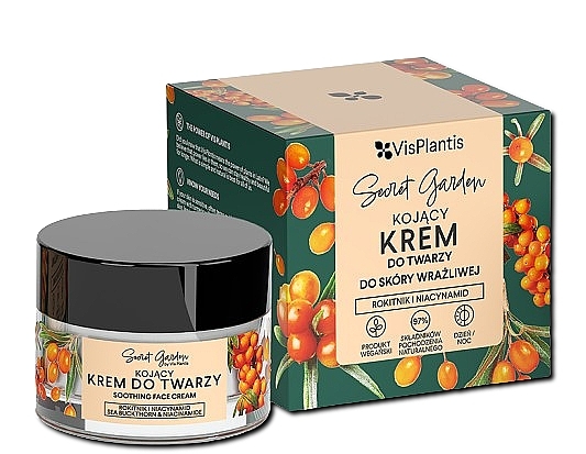 Kojący krem do twarzy z rokitnikiem zwyczajnym - Vis Plantis Secret Garden Face Cream — Zdjęcie N2