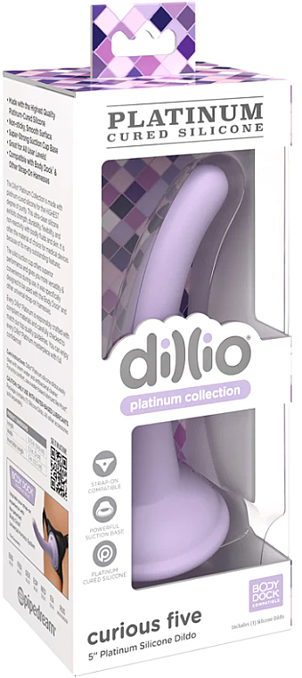 Dildo, pastelowa lawenda - PipeDream Dillio Platinum Collection Curious Five Purple — Zdjęcie N2