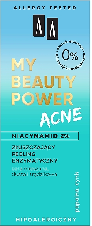 Złuszczający peeling enzymatyczny do twarzy - AA My Beauty Power Acne — Zdjęcie N3