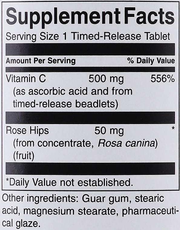 Witamina C o przedłużonym uwalnianiu z dodatkiem dzikiej róży - Swanson Timed-Release Vitamin C with Rose Hips — Zdjęcie N3