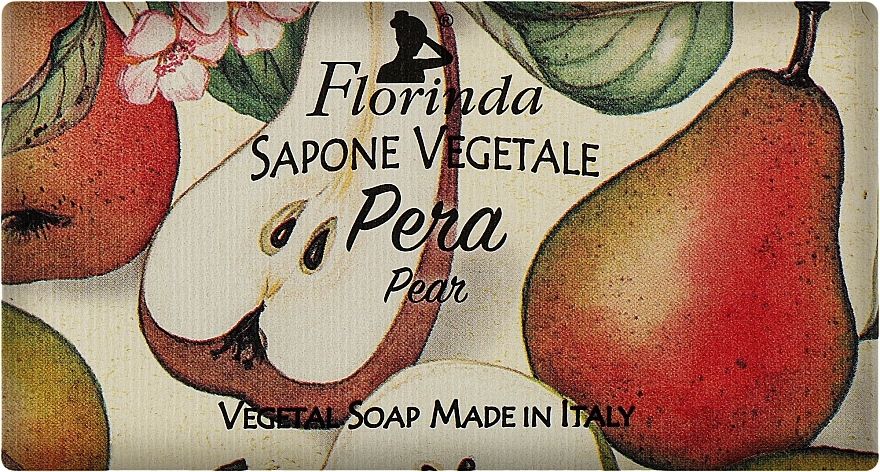 Naturalne mydło w kostce Gruszka - Florinda Sapone Vegetable Pear Vegetal Soap Handmade — Zdjęcie N1