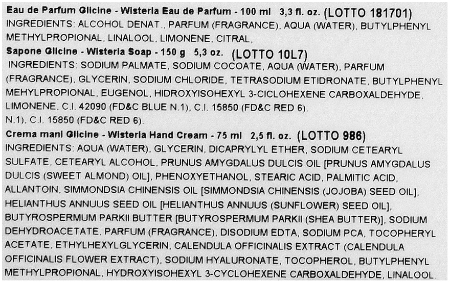 Acca Kappa Glicine Wisteria - Zestaw (edp 100 ml + soap 150 g + h/cr 75 ml) — Zdjęcie N3