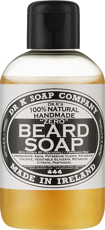 Bezzapachowy szampon do brody - Dr K Soap Company Beard Soap Zero — Zdjęcie N1