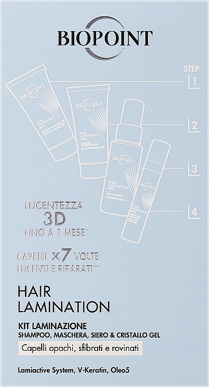 Zestaw - Biopoint Hair Lamination (gel/20ml + sh/20ml + mask/20ml + serum/20ml) — Zdjęcie N1