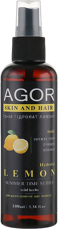 Hydrolat cytrynowy do twarzy i ciała - Agor Summer Time Skin And Hair Tonic — Zdjęcie N3