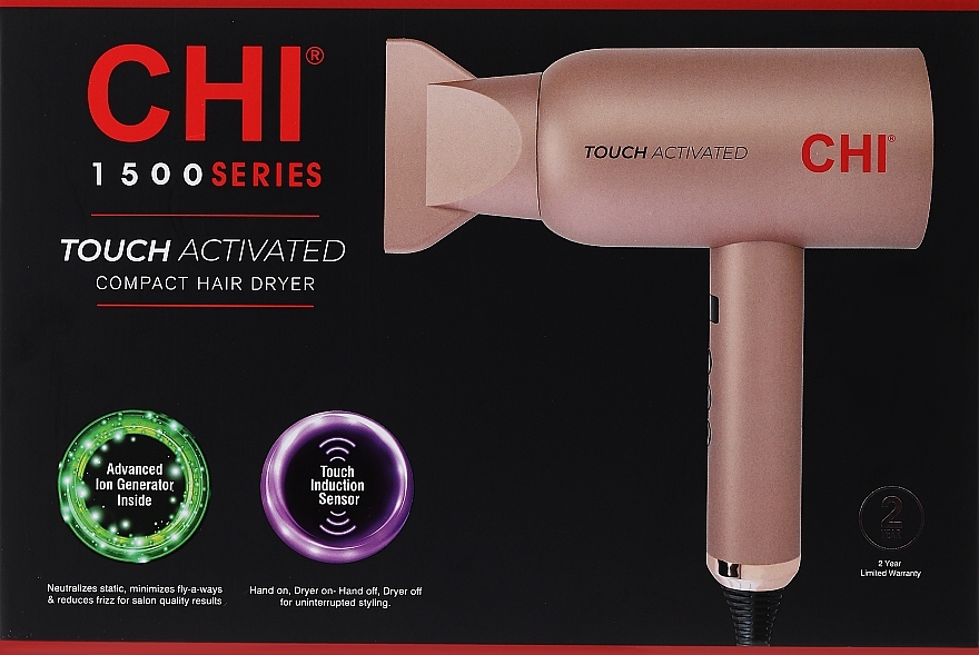 Profesjonalna suszarka do włosów z jonizacją - CHI Touch Activated Compact Hair Dryer — Zdjęcie N1