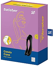 Wibrator na palec, czarny - Satisfyer Candy Cane Finger Vibrator Black — Zdjęcie N4