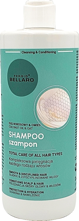 Szampon do wszystkich rodzajów włosów z olejem kokosowym i owsianym - Fergio Bellaro Shampoo Total Care of All Hair Types — Zdjęcie N1