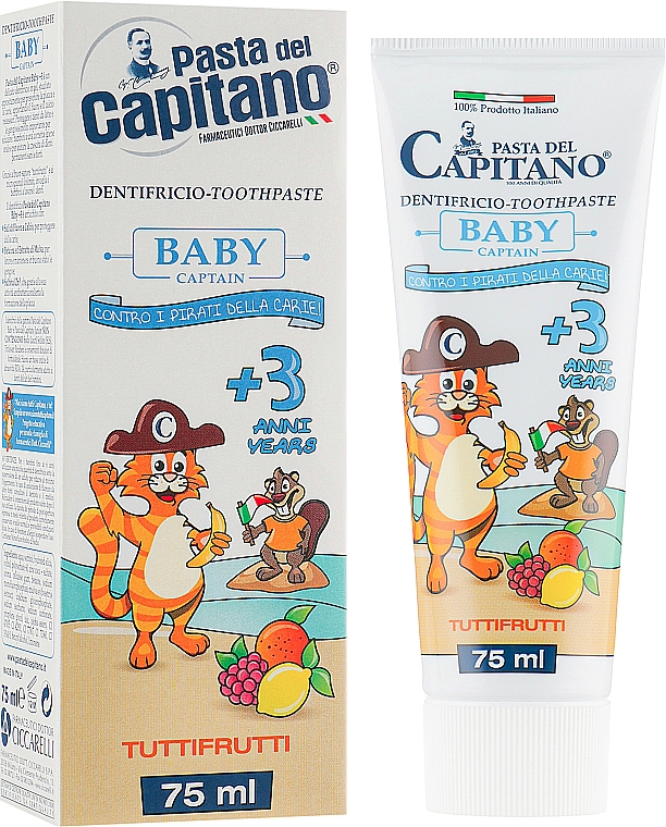 Pasta do zębów dla dzieci 3+ o smaku owocowym - Pasta del Capitano