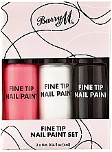 Zestaw farb do paznokci - Barry M Fine Tip Nail Paint Set (n/paint/4mlx3) — Zdjęcie N1