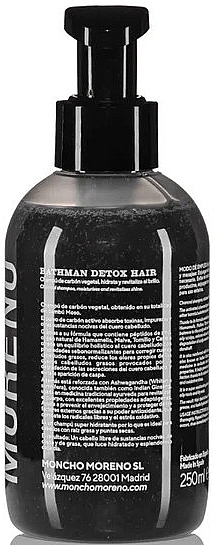 Detoksykujący szampon do włosów z węglem aktywnym - Moncho Moreno Bathman Detox Hair Shampoo — Zdjęcie N2