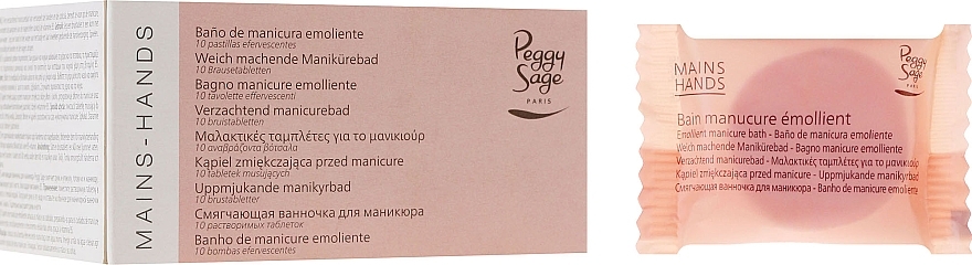 PRZECENA! Emolientowe tabletki do kąpieli paznokci u rąk - Peggy Sage Hands Emollient Manicure Bath * — Zdjęcie N1