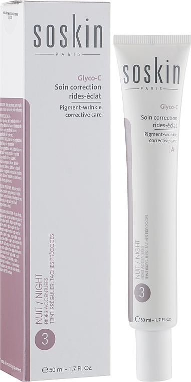 Korygujący krem do twarzy przeciw zmarszczkom i pigmentacji - Soskin Pigment-Wrinkle Corrective Care Glyco-C — Zdjęcie N2