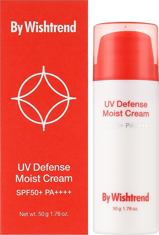 Nawilżający filtr przeciwsłoneczny z pantenolem - By Wishtrend UV Defense Moist Cream SPF 50+ PA++++ — Zdjęcie N2