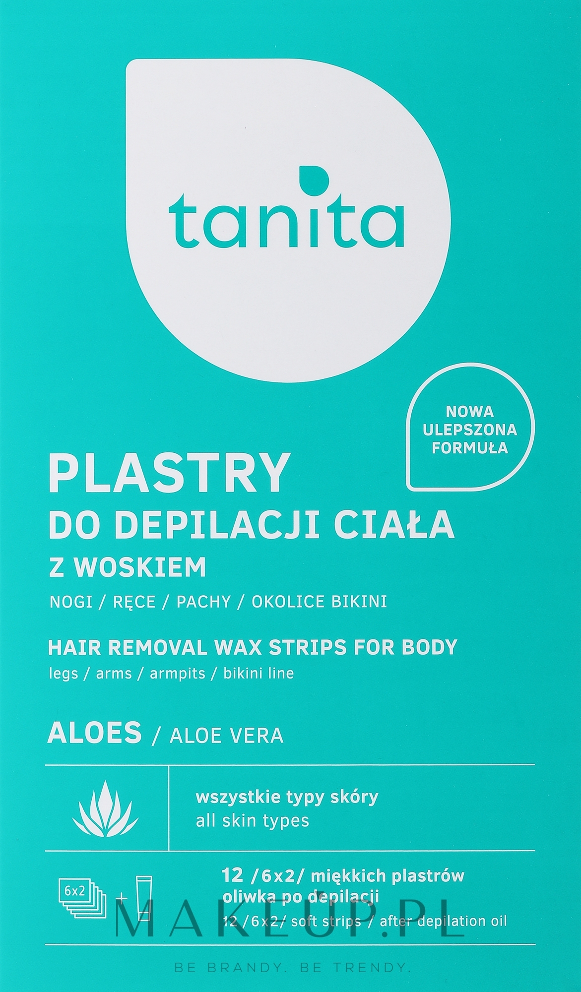 Aloesowe plastry z woskiem do depilacji ciała - Tanita — Zdjęcie 12 szt.