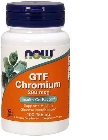 Chrom w tabletkach - Now Foods GTF Chromium  — Zdjęcie N1