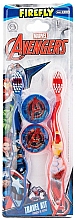Zestaw szczoteczek do zębów dla dzieci z nasadkami, 2 szt. - Firefly Marvel Avengers Twin Pack Toothbrush & Cap — Zdjęcie N1