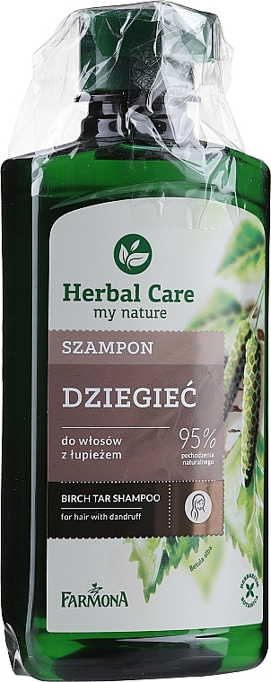 PRZECENA! Szampon do włosów z łupieżem Dziegieć - Farmona Herbal Care Shampoo * — Zdjęcie N2