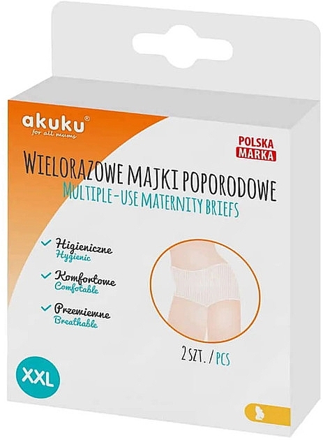 Wielorazowe majtki poporodowe, rozmiar XXL - Akuku — Zdjęcie N1