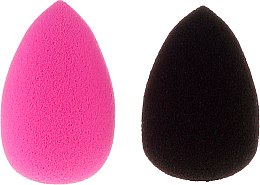 Gąbki do makijażu, krople, czarna + różowa, 2 szt. - IBRA Makeup Blender Sponge Mini — Zdjęcie N1