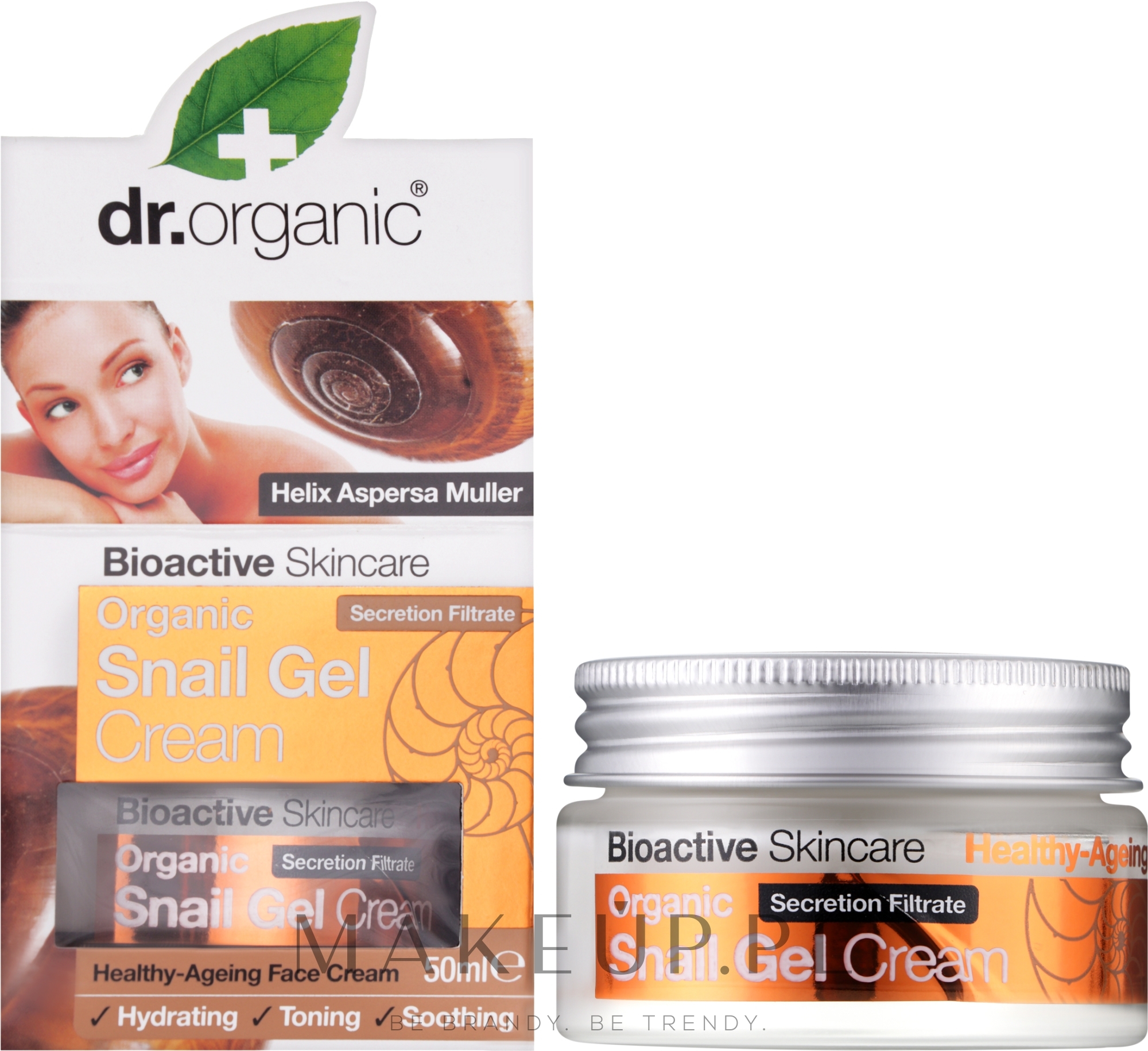 Żelowy krem do twarzy z ekstraktem ze śluzu ślimaka - Dr Organic Bioactive Skincare Snail Gel Cream — Zdjęcie 50 ml