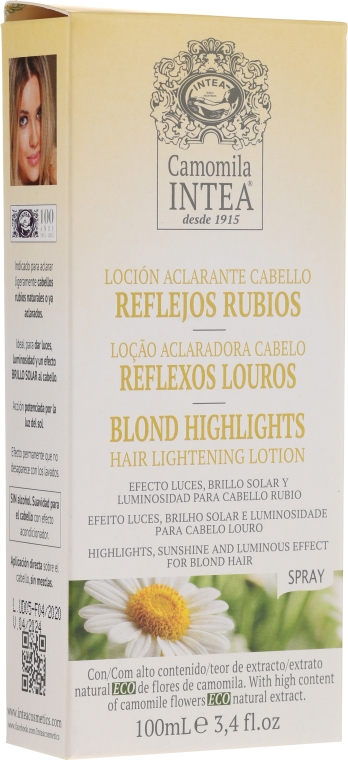Spray do rozjaśniania włosów z wyciągiem z rumianku - Intea Blonde Highlights Hair Lightening Spray With Camomile Extract — Zdjęcie N2