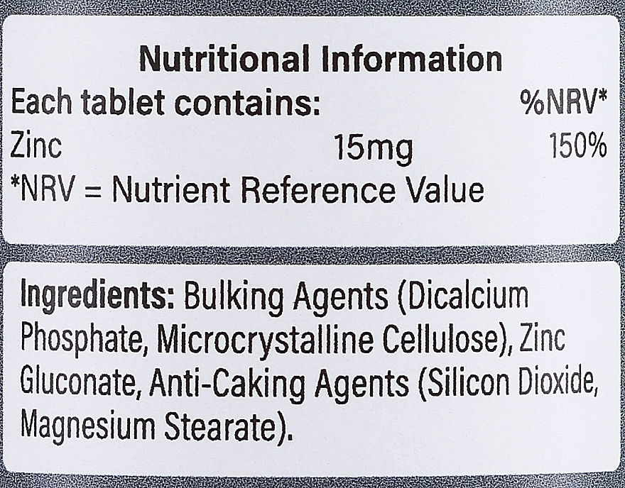 Suplement diety Cynk, 15 mg - Holland & Barrett Zinc 15 mg — Zdjęcie N3