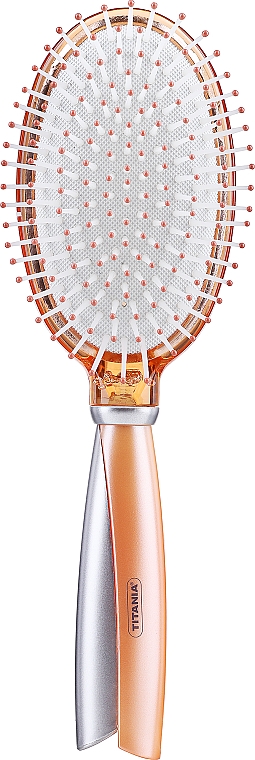 Szczotka do włosów owalna, 24,5cm, pomarańczowa - Titania Salon Professional Cushion Brush — Zdjęcie N1