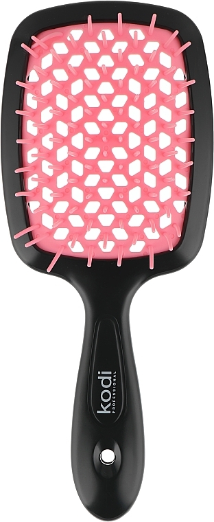 Szczotka do włosów, czarna z jasnoróżowymi zębami - Kodi Professional Soft Touch Hairbrush — Zdjęcie N1