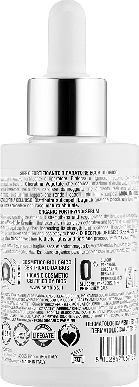 Organiczne serum wzmacniające do włosów suchych, zniszczonych i łamliwych - Athena's L'Erboristica Trico Bio Siero Fortificante Riparatore Con Cheratina Vegetale — Zdjęcie N2