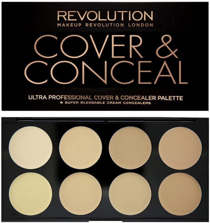 Paletka korektorów do twarzy - Makeup Revolution Ultra Cover & Conceal Palette