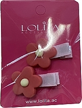 Spinka do włosów z kwiatkiem, czerwona - Lolita Accessories  — Zdjęcie N1