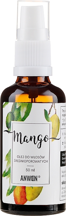 PRZECENA! Olej do włosów średnioporowatych Mango - Anwen (w szkle) * — Zdjęcie N1
