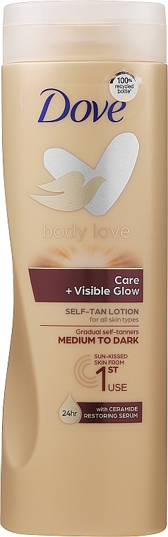Balsam do ciała z efektem samoopalacza - Dove Visible Glow Gradual Self-Tan Body Lotion Medium to Dark