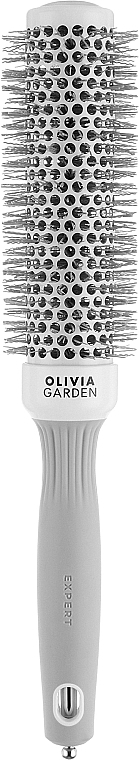 Szczotka termiczna 35 mm - Olivia Garden Expert Blowout Shine WHITE&GREY 35 — Zdjęcie N1