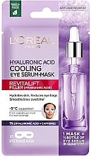 Kup Chłodząca maska z serum pod oczy z kwasem hialuronowym - L'Oreal Paris Revitalift Filler (Ha) Hyaluronic Acid Cooling Eye Serum-Mask