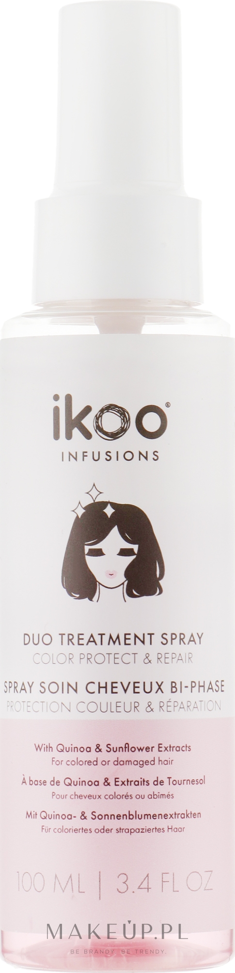 Spray do włosów farbowanych i zniszczonych - Ikoo Infusions Duo Treatment Spray Color Protect & Repair — Zdjęcie 100 ml