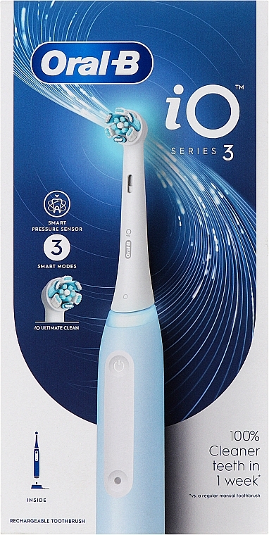 Elektryczna szczoteczka do zębów, niebieska - Oral-B iO Series 3  — Zdjęcie N1