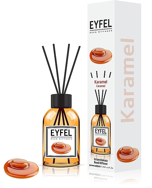 PRZECENA! Dyfuzor zapachowy Karmel - Eyfel Perfume Reed Diffuser Caramel * — Zdjęcie N1