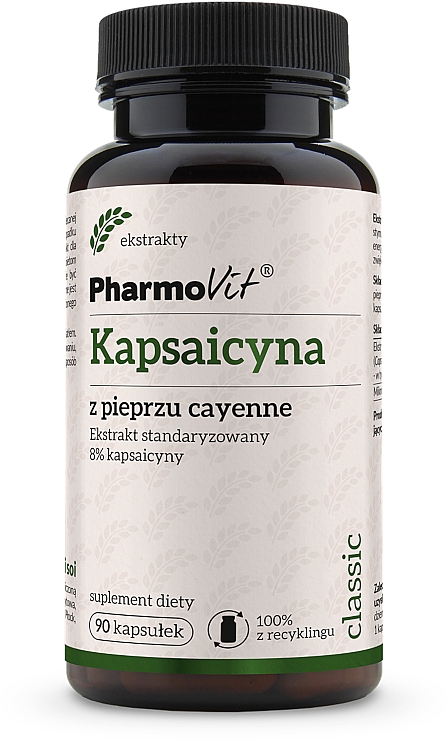 Suplement diety Kapsaicyna z pieprzu cayenne - PharmoVit Classic Kapsaicyna Extract — Zdjęcie N1