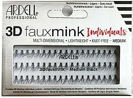 Kępki sztucznych rzęs - Ardell 3D Faux Mink Individuals Medium Black — Zdjęcie N1
