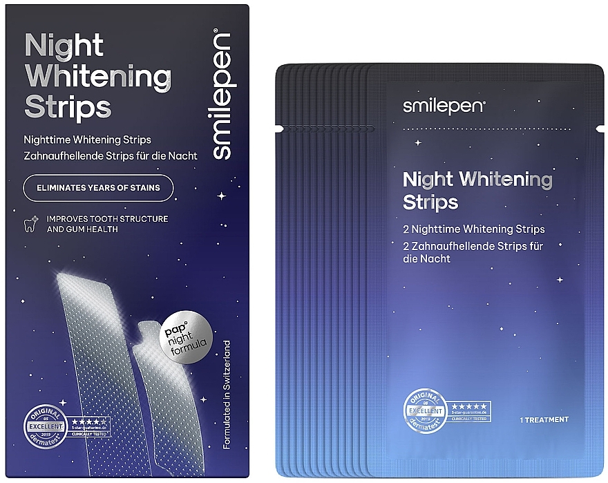 Paski do wybielania zębów na noc - SwissWhite Smilepen Night Whitening Strips — Zdjęcie N2