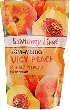Kremowe mydło w płynie Soczysta brzoskwinia z gliceryną - Economy Line Juicy Peach Cream Soap — Zdjęcie N2