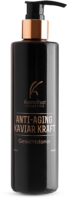 Tonik z ekstraktem z czarnego kawioru - KosmoTrust Cosmetics Anti-Aging Kaviar Kraft Gesichtstoner — Zdjęcie N1