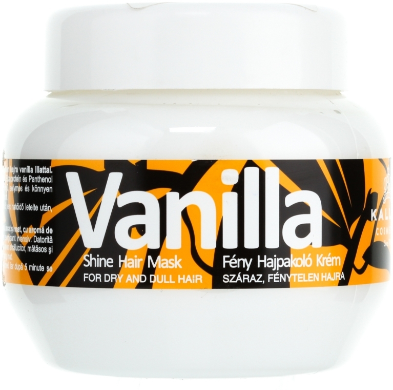 Nabłyszczająca maska waniliowa w kremie do włosów suchych i matowych - Kallos Cosmetics Vanilla Shine Hair Mask